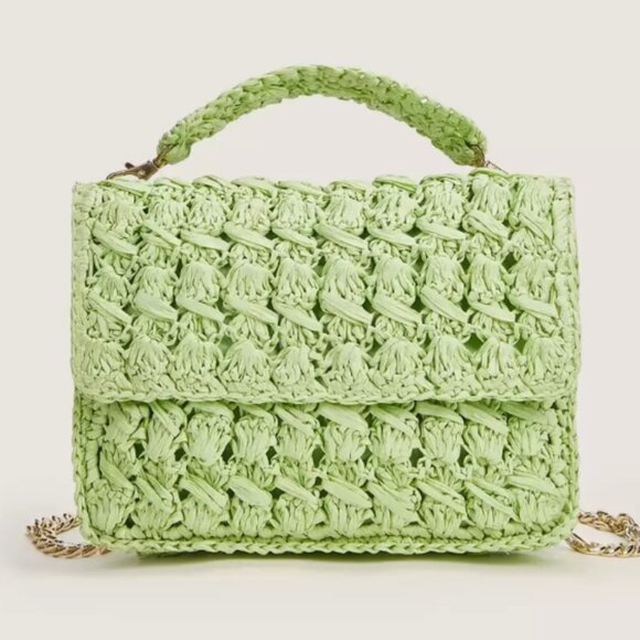 CROCHET RAFFIA BAG in Spring Green - Picture 2 of 4